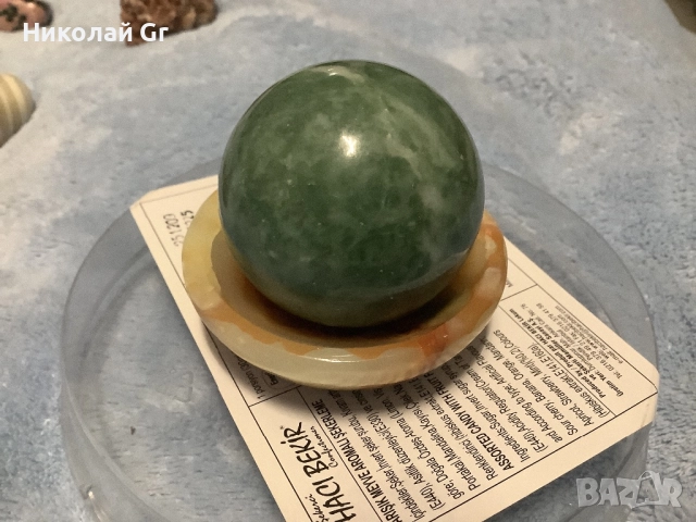 Комплект яйца  ябълка и поставки  камък    Флуоритова  топка останалото  е нефрит цена за 4 броя, снимка 11 - Други - 52210740