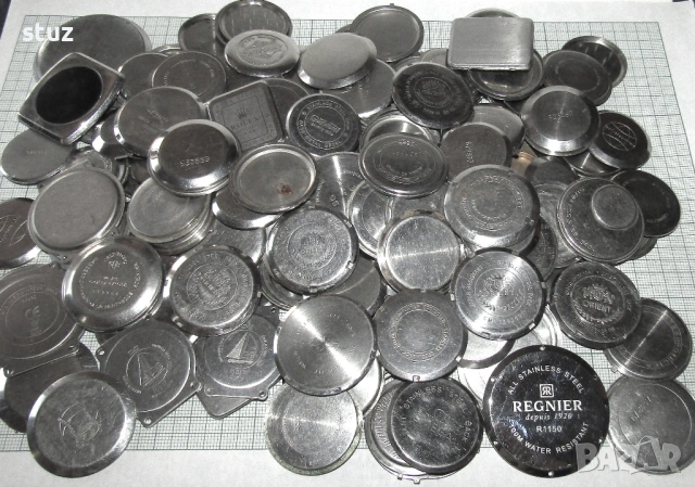 Задни капаци за различни ръчни часовници, лот 160 бр.