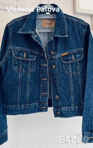 Тъмносиньо късо  дънково яке EXPLORER, снимка 5 - Якета - 50444680