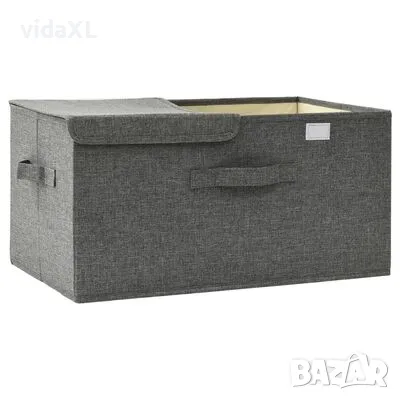 vidaXL Кутия за съхранение, текстил, 50x30x25 см, антрацит（SKU:332912）, снимка 3 - Други - 48441738