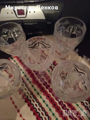 Кристални чаши, снимка 2 - Чаши - 52207870