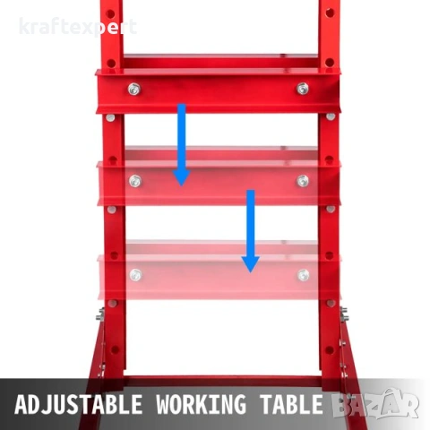 Хидравлична преса с педал 30 тона – манометър, регулируема маса, снимка 5 - Други инструменти - 53745934