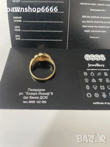 Златен пръстен 14К, снимка 6 - Пръстени - 46347460