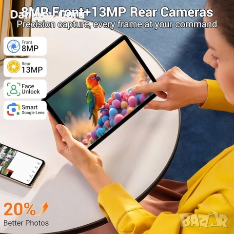 11” Android 16 таблет Octa Core, 36GB RAM + 512GB ROM 4G LTE/5G WiFi, Gemini AI, GPS, Face ID,, снимка 5 - Таблети - 53931461