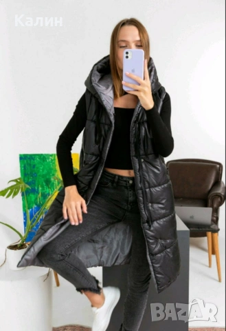 Дамски дълъг елек - два цвята - Намалени - 23€ , снимка 2 - Елеци - 53784297