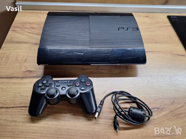 Sony Playstation 3 Super slim 500gb + оригинален безжичен джойстик, снимка 1 - PlayStation конзоли - 48635722