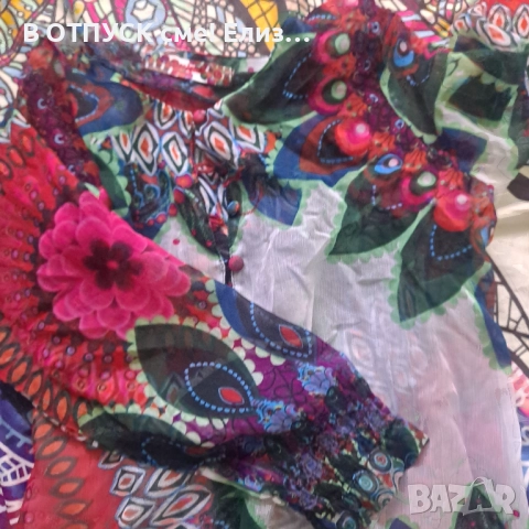 Desigual флорална риза бохо етно, тип коприна дълъг ръкав, снимка 4 - Ризи - 51444541