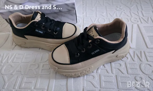 Дамски маратонки кецове с висока подметка , снимка 3 - Маратонки - 49638962