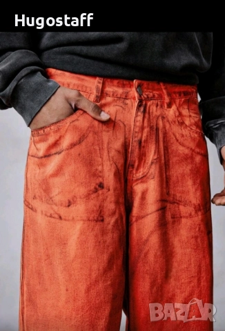 Нови baggy дънки  Casual Loose Fit Jeans панталони карго Л, снимка 2 - Дънки - 52034041