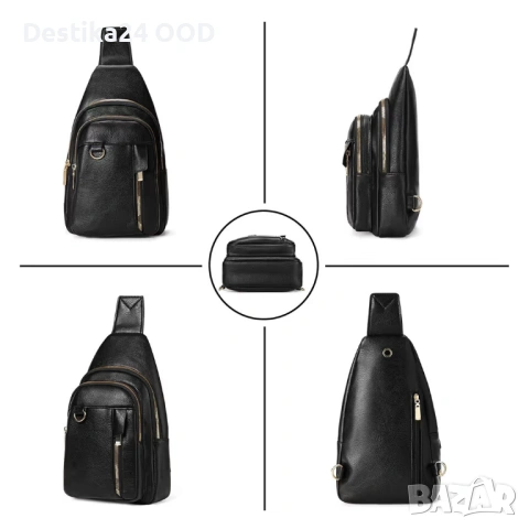 Дамска чанта през рамо черна голям капацитет водоустойчива, снимка 2 - Чанти - 53472840