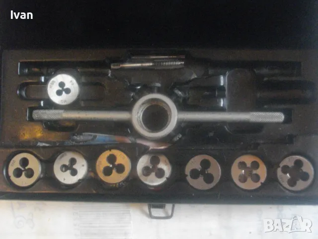 М3-М12 РЕЗБОНАРЕЗНИ МЕТЧИЦИ И ПЛАШКИ НЕПЪЛЕН КОМПЛЕКТ В МЕТАЛНА КУТИЯ СТАРО КАЧЕСТВО ЗА РЕЗБИ