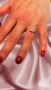 Модерен дамски пръстен от недъждаема стомана тип полузатворена халка с детелина и камък цирконий  Es, снимка 1