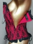Червен дантелен корсет с черна дантела , снимка 6