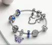 Сребърен талисман висулка 925 Pandora Sparkling Butterfly , снимка 4