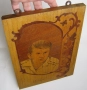 2 стари руски картини на дърво, картина лак, приказка, руснак офицер интарзия 1966, дървена картина , снимка 7