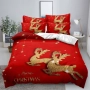 Коледно спално бельо, 100% памук, 6 части Този комплект съдържа:  6 части, двулицев двоен комплект: , снимка 5