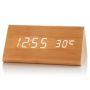LED Цифров часовник, дървен показващ  часа и температурата - TV931, снимка 1