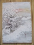 Картина акрилни бои -зима , картон ,48х34см., снимка 1
