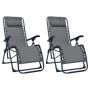 vidaXL Сгъваеми столове тип шезлонг, 2 бр, сиви, textilene(SKU:312462