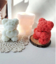 Мече от рози със сърце силиконов молд форма фондан шоколад гипс смола свещ сапун декор, снимка 1 - Форми - 44151693