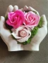Красив сувенир от гипс с декорация рози, снимка 3