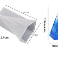 3d Висока пирамида хексагон силиконов молд форма смола гипс шоколад, снимка 1 - Форми - 45357552