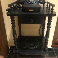 Аналогов соц телефон на дървена стойка, снимка 8 - Антикварни и старинни предмети - 45700682