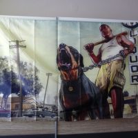 GTA знаме флаг Grand Theft Auto игра реклама куче бухалка екшън Лос Анджелис, снимка 1 - Декорация за дома - 45307341