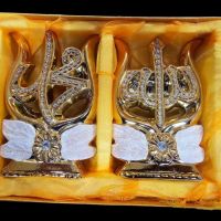 Комплект от 2 броя луксозни статуетки с бляскави орнаменти, версия на Аллах, снимка 1 - Статуетки - 45646772