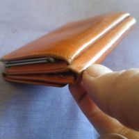 Гранде марково портмоне оранжево естествена кожа 105х80мм, снимка 4 - Портфейли, портмонета - 45083047