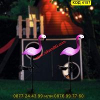 Градинска соларна лампа фламинго - КОД 4157, снимка 3 - Соларни лампи - 45510436