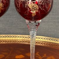 Кристални чаши за вино с позлата, снимка 3 - Сервизи - 45299677