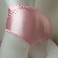 S/M розови супер лъскави дамски сатенени бикини/полубоксер, снимка 5 - Бельо - 45307274