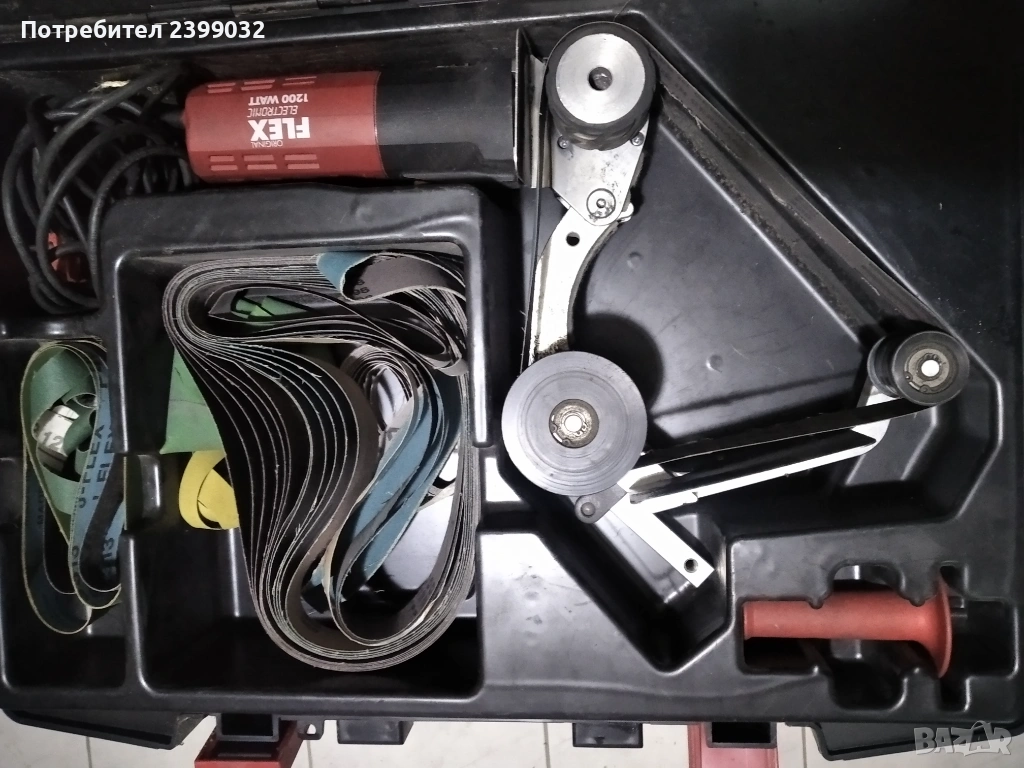 Продавам лентова шлайфмашина за тръби FLEX LTP1503VRA в куфар с консумативи, снимка 1