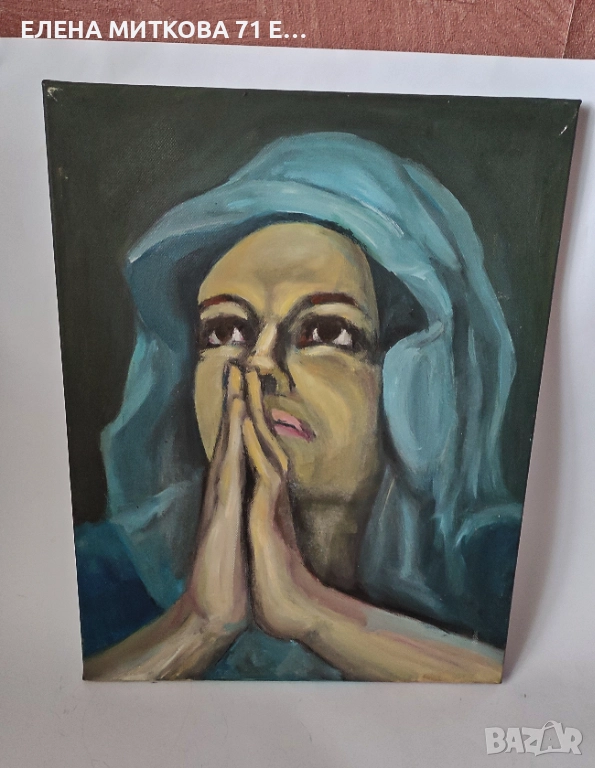 Картина рисувана върху платно в дървена подрамка, снимка 1