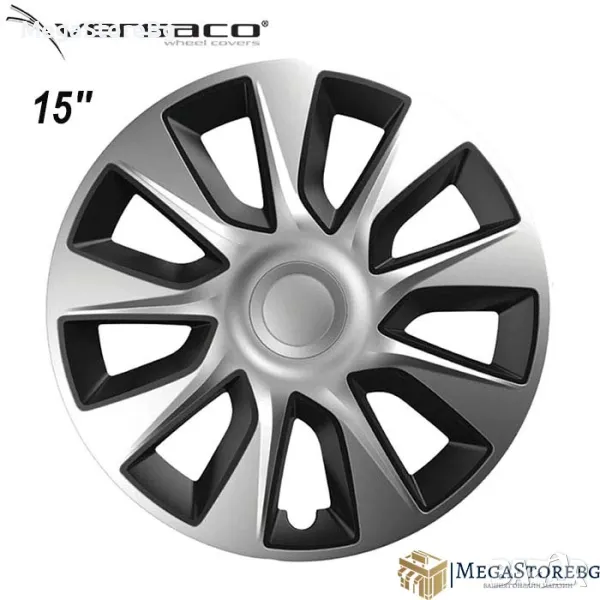 Тасове за джанти 15'' Versaco Stratos Silver  Black, снимка 1