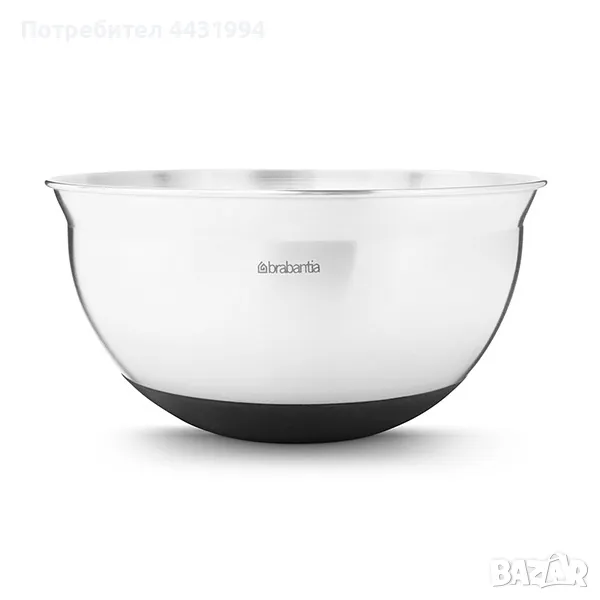 Купа за бъркане Brabantia Profile 1.6L, Matt Steel / Black, снимка 1
