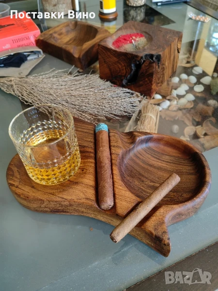 Пепелник за пури с място за чаша, снимка 1