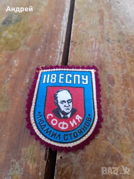 Стара училищна емблема 118 ЕСПУ Л.Стоянов София, снимка 1