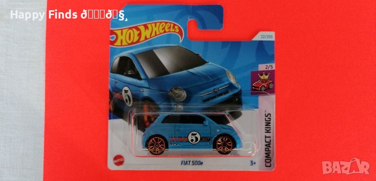 💕🧸Hot Wheels New case 24 Fiat 500 е COMPACT KINGS син, снимка 1