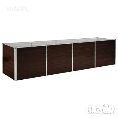 vidaXL Градинска висока леха кафява 320x80x77 см поцинкована стомана(SKU:45715), снимка 1