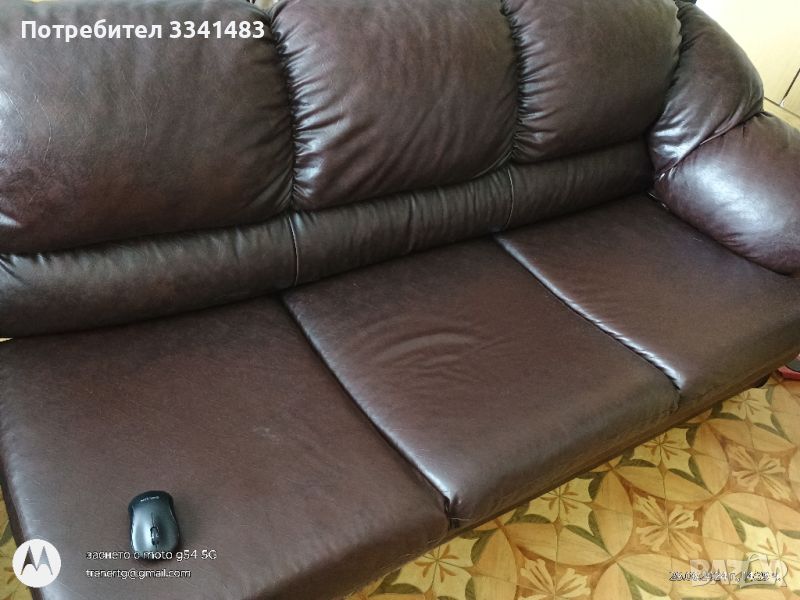 Кожен диван ъглов модулен , снимка 1
