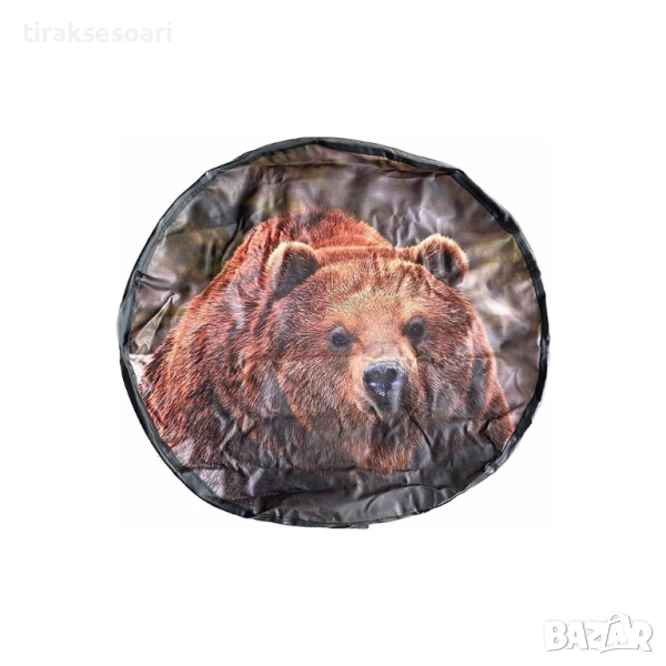 Калъф за резервна гума МЕЧКА 16 цола – еко кожа, за джипове, снимка 1