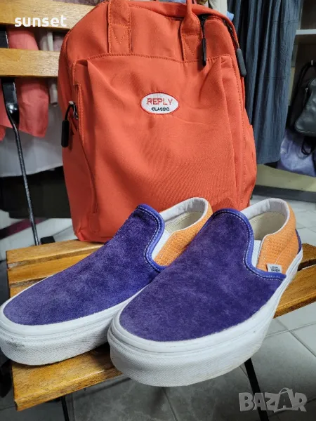 VANS Classic Slip On Mens 7 Womens 8.5 P&C Royal Blue Apricot VN0A4U38WTJ- 39 номер, снимка 1