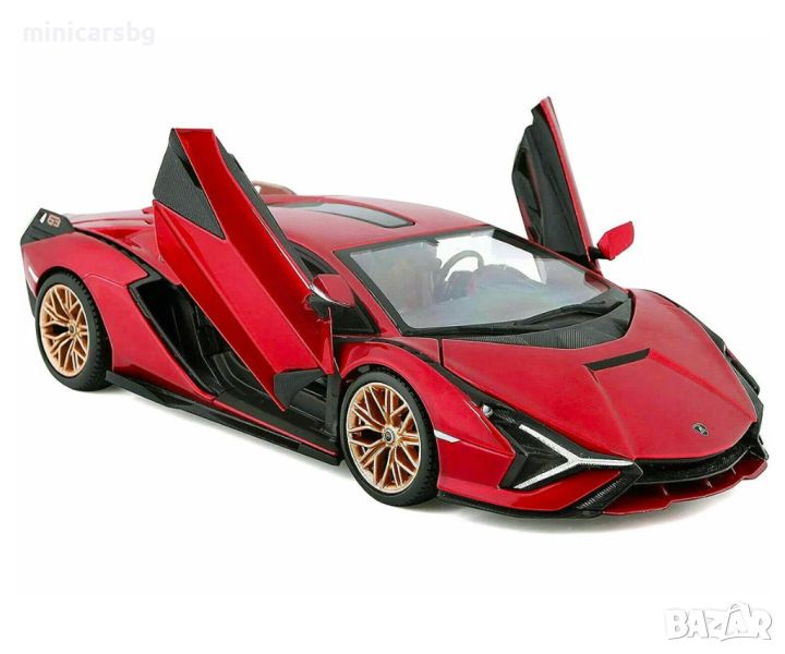 1:24 Метални колички: Lamborghini Sian FKP37 - Bburago, снимка 1