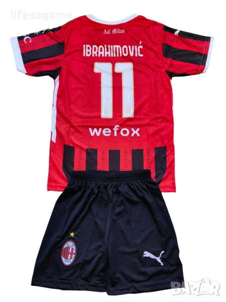 Детски футболен екип Милан Ибрахимович комплект тениска и къси панталони Ibrahimovic Milan , снимка 1