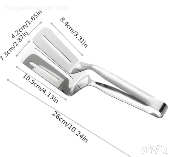 3-в-1 многофункционална щипка за барбекю от неръждаема стомана, снимка 1