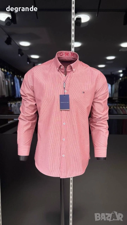 Мъжка Риза Tommy в Розово и Бяло, снимка 1