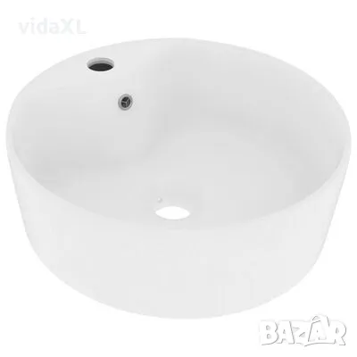 vidaXL Луксозна мивка с преливник бял мат 36x13 см керамика(SKU:147031, снимка 1