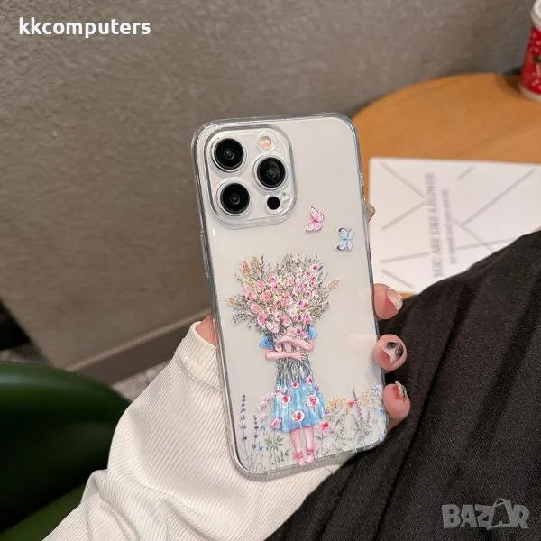 Калъф силикон ART Букет за iPhone 15 Plus 6.7 / Прозрачен / Баркод : 3130082, снимка 1